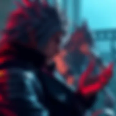 Final Fantasy 7 Director Teasing DLC A digital artwork of the Final Fantasy 7 director discussing potential DLC featuring characters from spin-offs like Dirge of Cerberus and Advent Children, in an engaging setting.