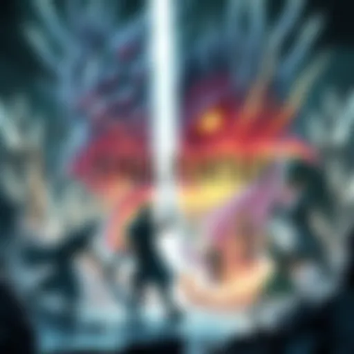 Concept art depicting classic Final Fantasy characters and scenes in a modern remake style