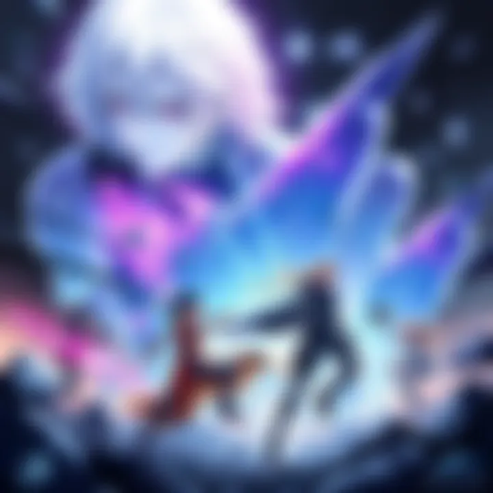 Art showcasing new characters from Final Fantasy Resonance in an action-packed scene