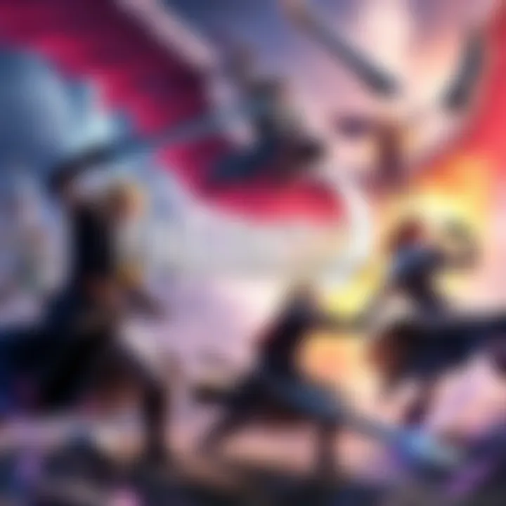 Artwork featuring characters from Final Fantasy Tactics Ivalice Chronicles in an epic battle scene.