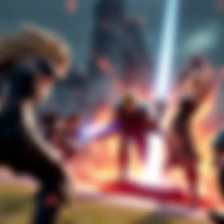 A scene from Final Fantasy VII Remake showing characters in an intense battle with vibrant graphics and dynamic combat