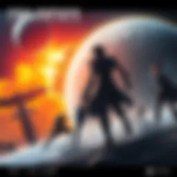 A dramatic scene from the Final Fantasy VII Revelation trailer showing characters in action and the Planet in peril