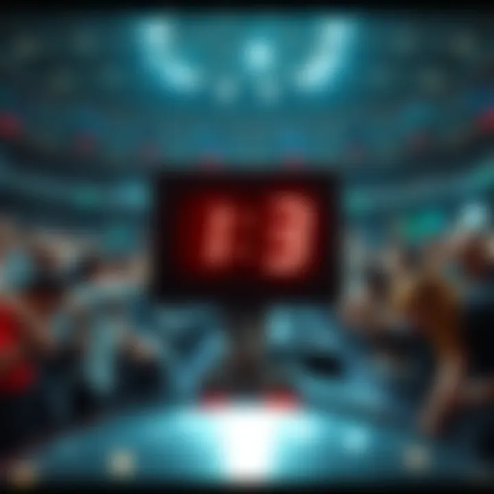 Final Seconds Countdown A close-up of a countdown clock showing the last three seconds, with tense spectators in the background watching intently.