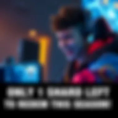 A gaming player looks at their screen with excitement as they prepare to redeem the last shard of the season.