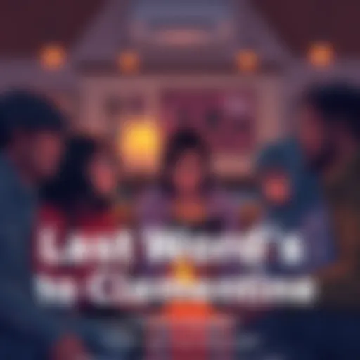 A group of people sharing their heartfelt last messages to a character named Clementine in a warm setting, conveying emotions and connections.