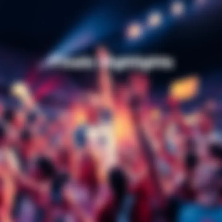 A collage of thrilling moments from The Finals, showcasing players in action and fans celebrating