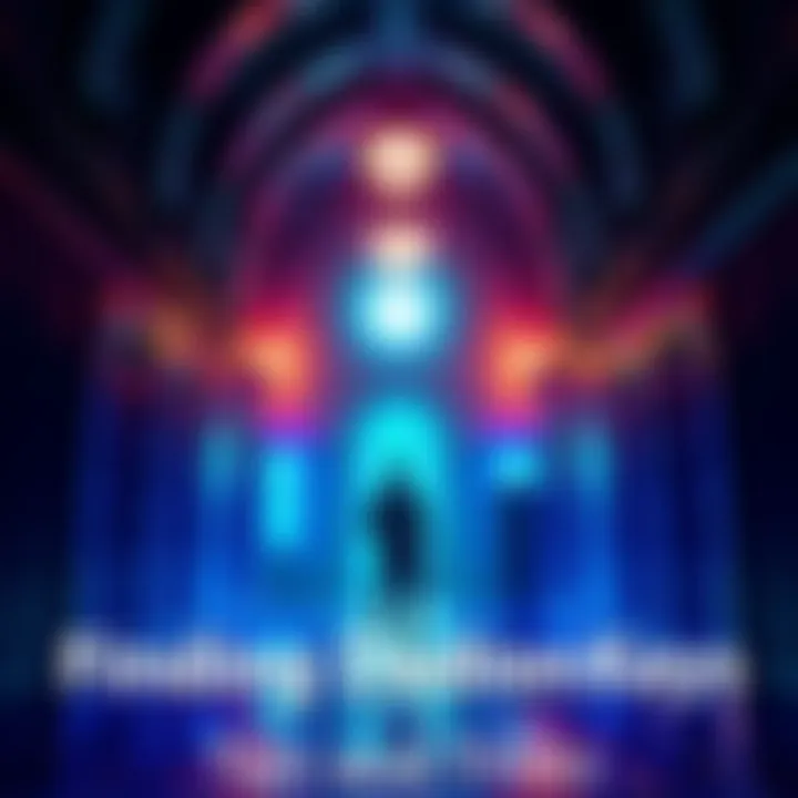 A person searching for Dadalion Keys in a castle using the Floo network, surrounded by cabinets and glowing spots.