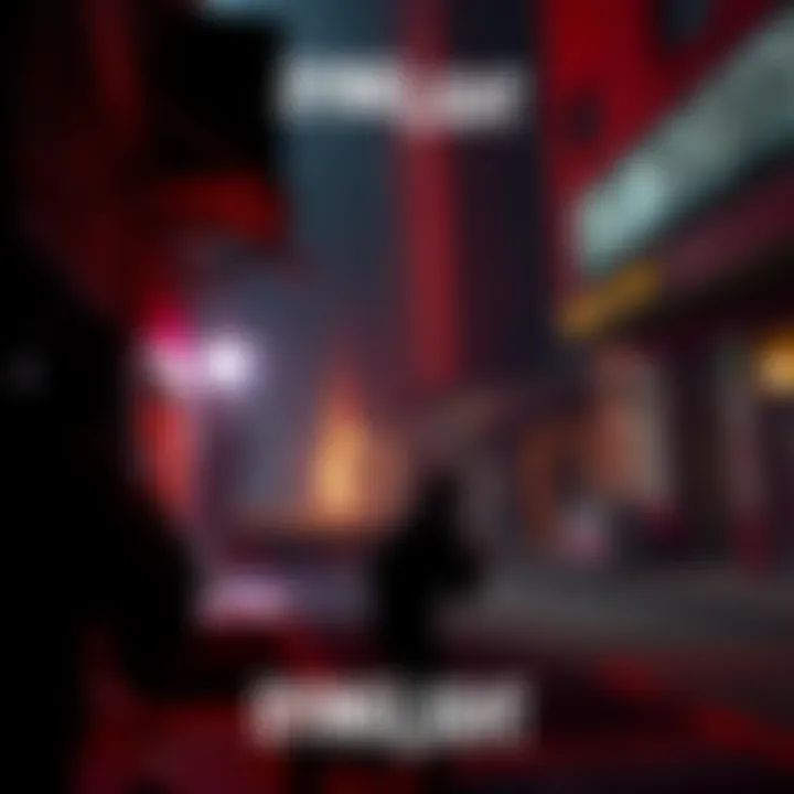 A player searching for dockets in a dark urban environment with a flashlight