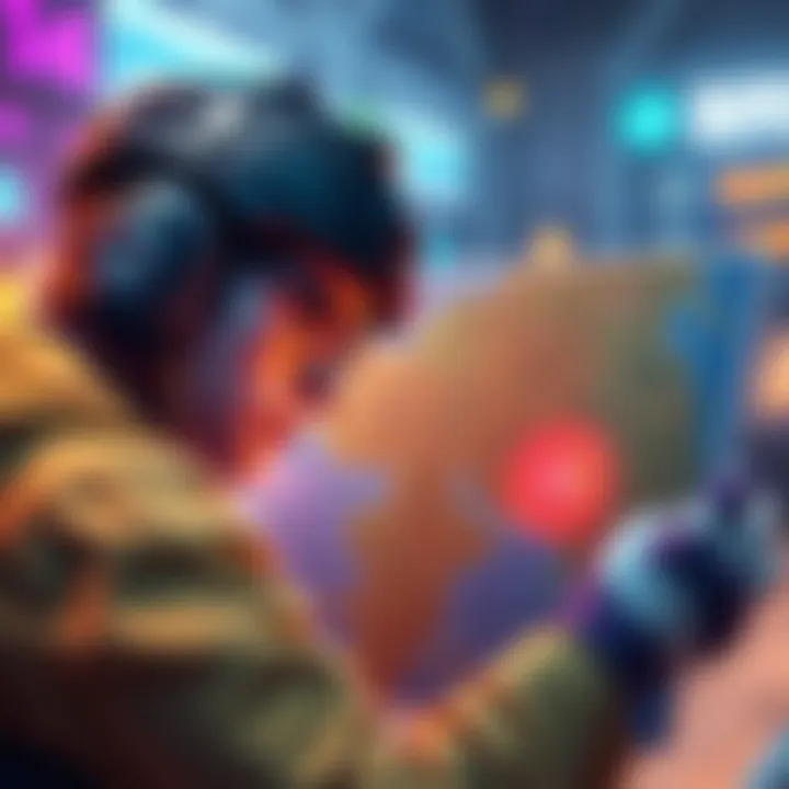 A gamer looking at a game map with a confused expression while searching for the Super Shredder item.