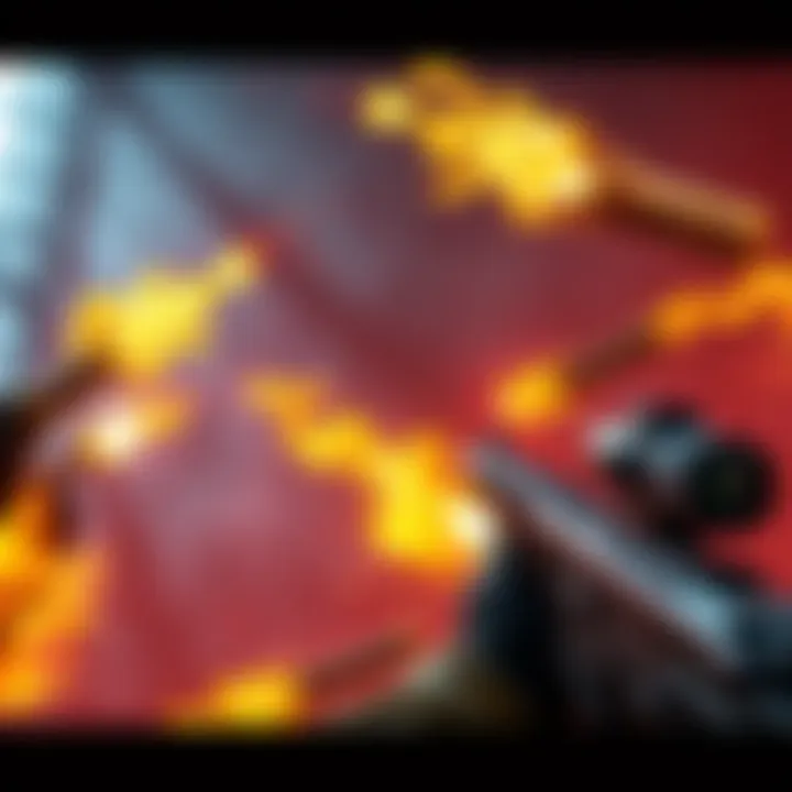 Fire-Effect Weapons in Gameplay A variety of gameplay weapons emitting flames, including grenades and melee weapons, showcased in an action setting.