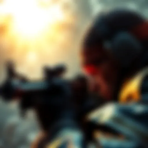 A player aiming with a firearm at a hunter in the PC version of MH2, showing focus and tension in the moment