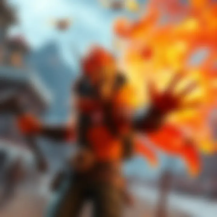 Firebug Character in Action A Firebug class character using fire-based abilities in a gaming environment