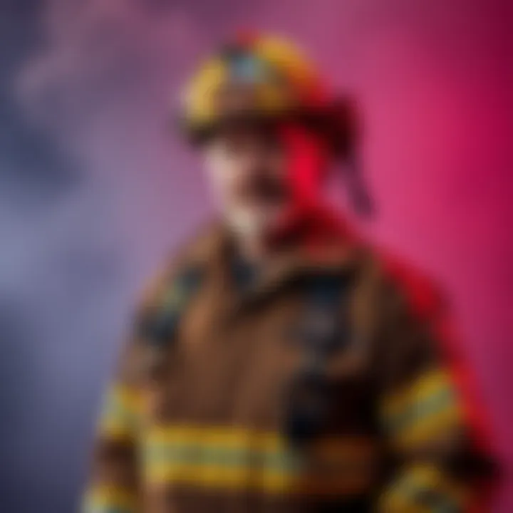 Larry Smith, a firefighter survivor, stands in his uniform, showing strength and resilience after facing challenges.