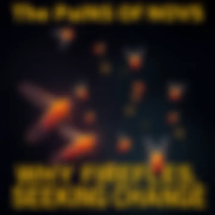 A group of fireflies illuminated in the dark, symbolizing their quest for new goals and challenges after disbandment.