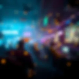 Fireflies in a game scene Bright fireflies illuminating a gaming environment, showcasing their vibrant glow and movement