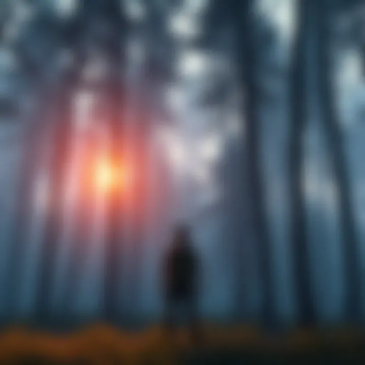 A character from Firewatch looking out into a dense forest, expressing confusion about the game's ending