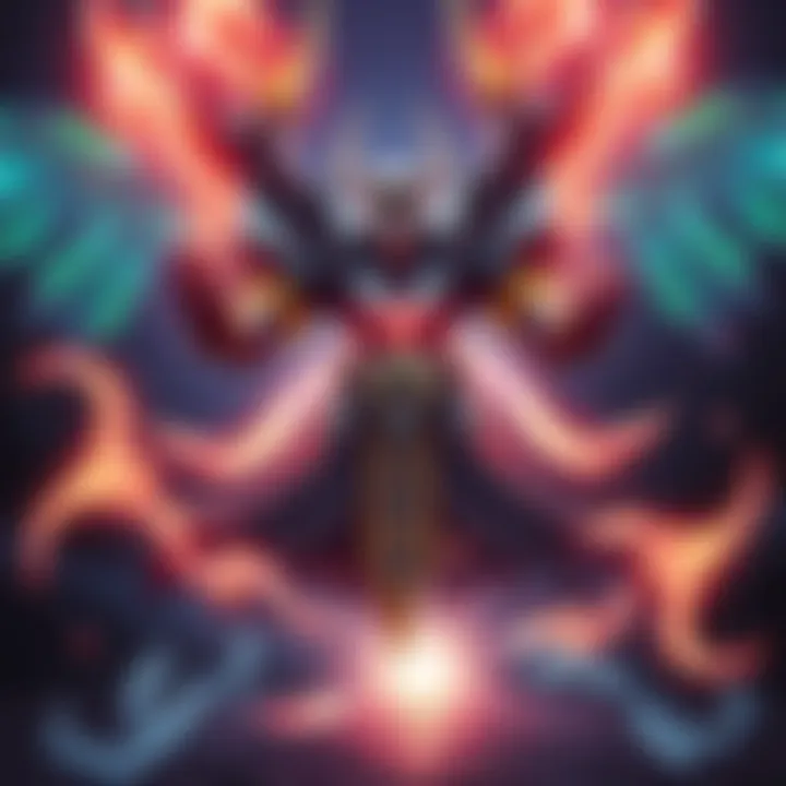 First Boss of Sundered Doctrine A digital illustration of the first boss character from Sundered Doctrine showcasing its attack stance with energy effects around it.