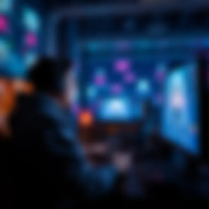 A person sitting in front of a screen, deeply focused on playing video games, with a game controller in hand.