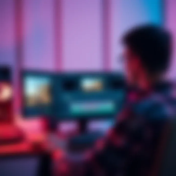 A person is editing a video on a low-end device, showcasing their first editing experience, with video clips on the screen.