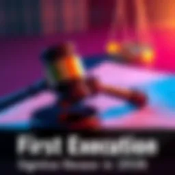 A gavel and legal documents symbolizing justice and the impact of the first execution in 2026.