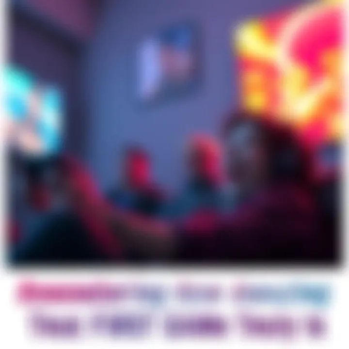 Player enjoying first gaming experience A person excitedly playing the first game in a series, showcasing joy and nostalgia.