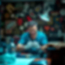 A person sitting in a tattoo parlor, wincing in pain while getting their first tattoo, surrounded by tattoo equipment.