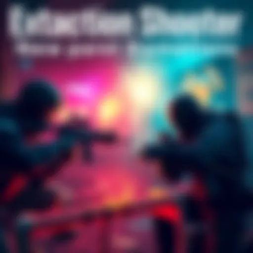 An intense moment in an extraction shooter game showing new players strategizing and working together in a vibrant environment.