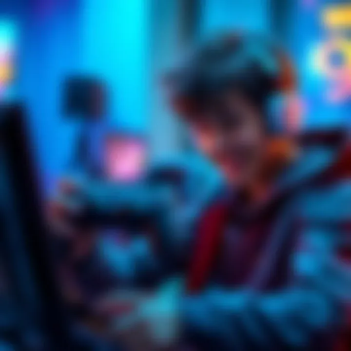First-time player focused on a gaming console, ready to start their journey with a smile