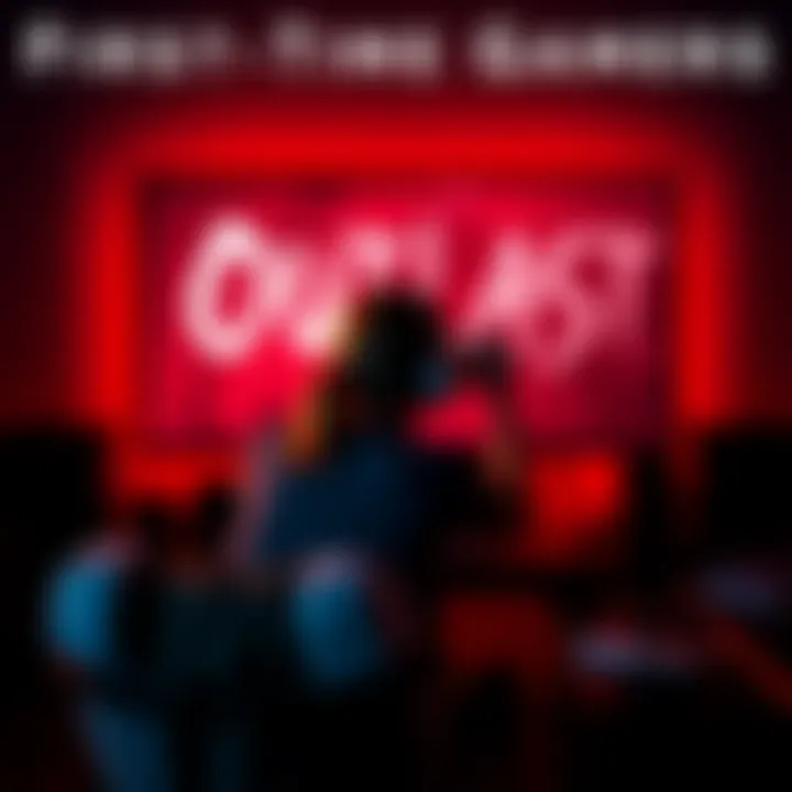 A nervous gamer sits in front of a screen with Outlast loaded, looking scared but determined to play the horror game.