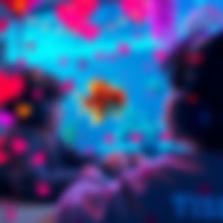 A gamer frustrated while trying to catch a fish in a video game during a Valentine's event, surrounded by colorful underwater graphics.