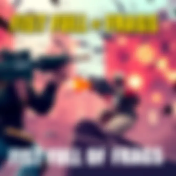 A scene showing intense action in Fist Full of Frags, with players engaging in a shootout with colorful backgrounds and unique character designs.