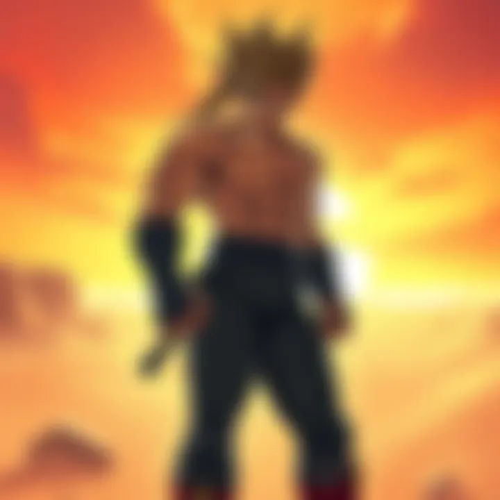 Fan art featuring a muscular fighter with spiky hair, standing fiercely with a desert background, symbolizing the excitement for a new Fist of the North Star game.