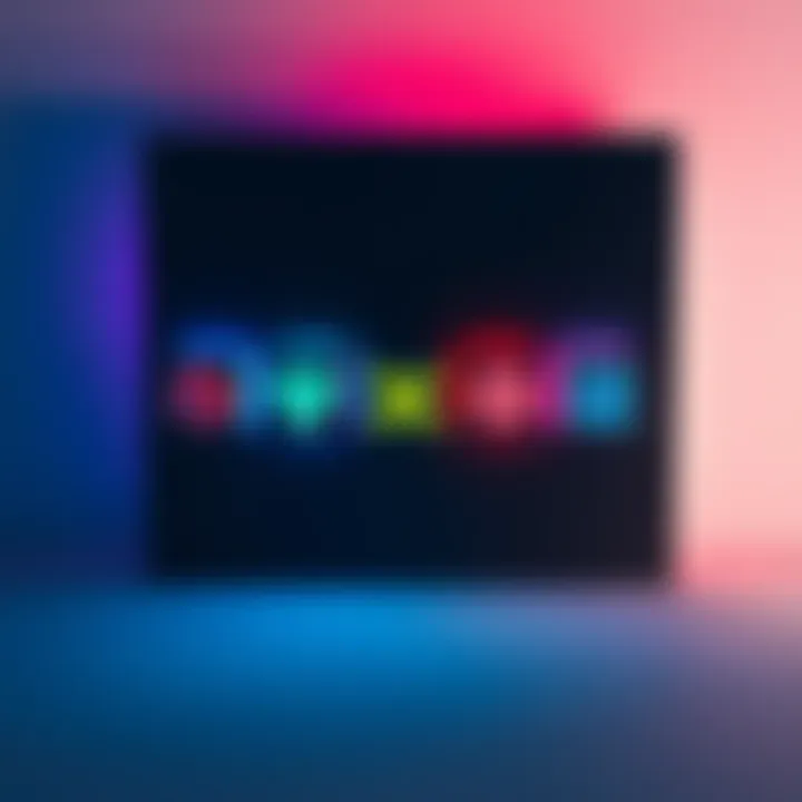 A display of five colorful runes representing different strategic choices in a game. Each rune has a unique symbol and glow, set against a simple background.