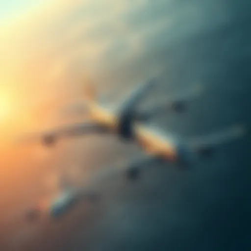 An innovative setup showing five aircraft linked together, illustrating the engineering behind the unique aviation project.