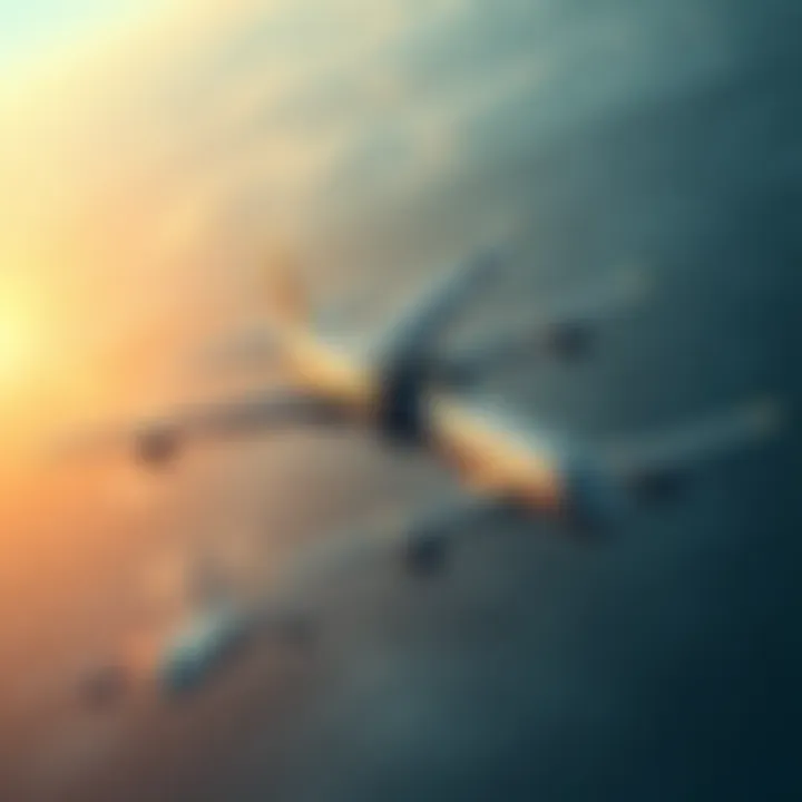 An innovative setup showing five aircraft linked together, illustrating the engineering behind the unique aviation project.