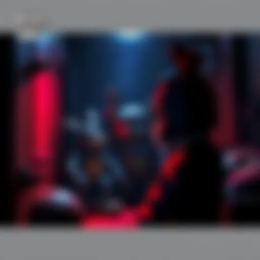 A thrilling scene from Five Night at Freddy's: Security Breach, showcasing a character encountering an animatronic in a dark room.