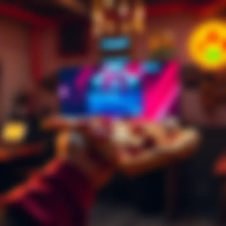 A player holding a pizza in the game Good Pizza, Great Pizza, showing a glitch notification on the screen