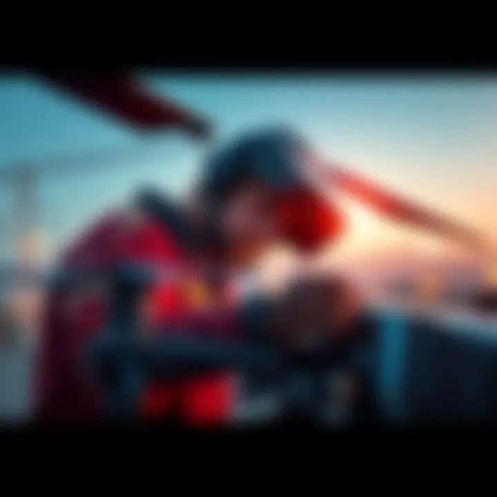 A technician adjusting aerial equipment to improve performance