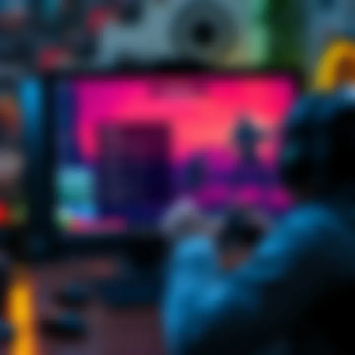 A player adjusting game settings on a computer monitor to achieve better resolution for gaming.