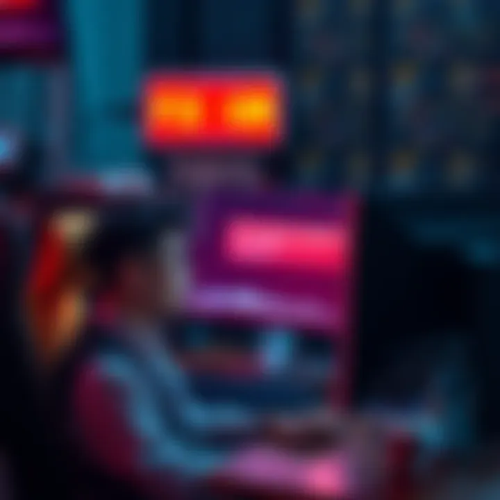 A person sitting at a computer looking frustrated while encountering an initialization error message on the screen