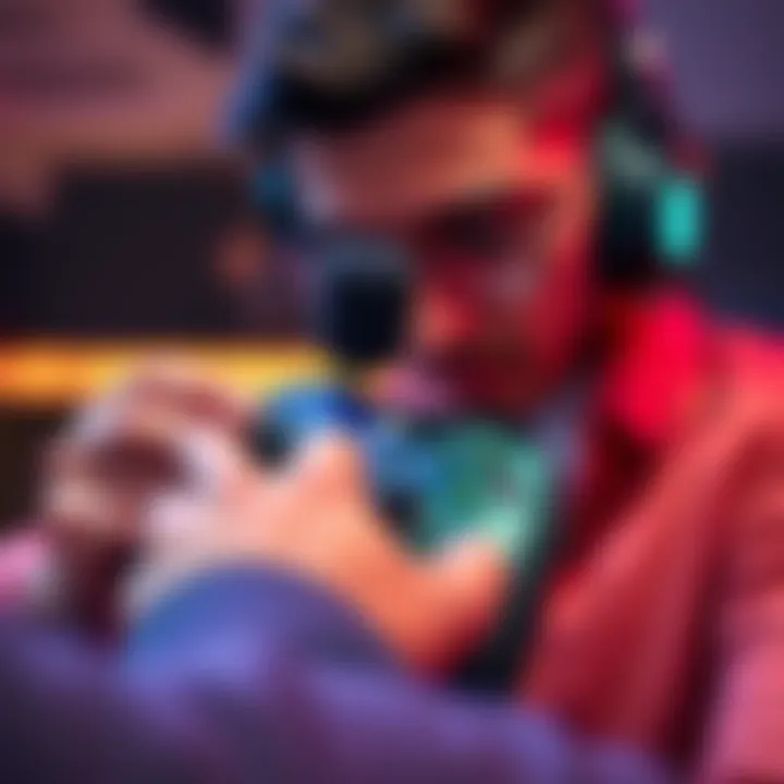 A gamer troubleshooting their Xbox controller microphone with a headset connected, showing a focus on the controller and the headphones