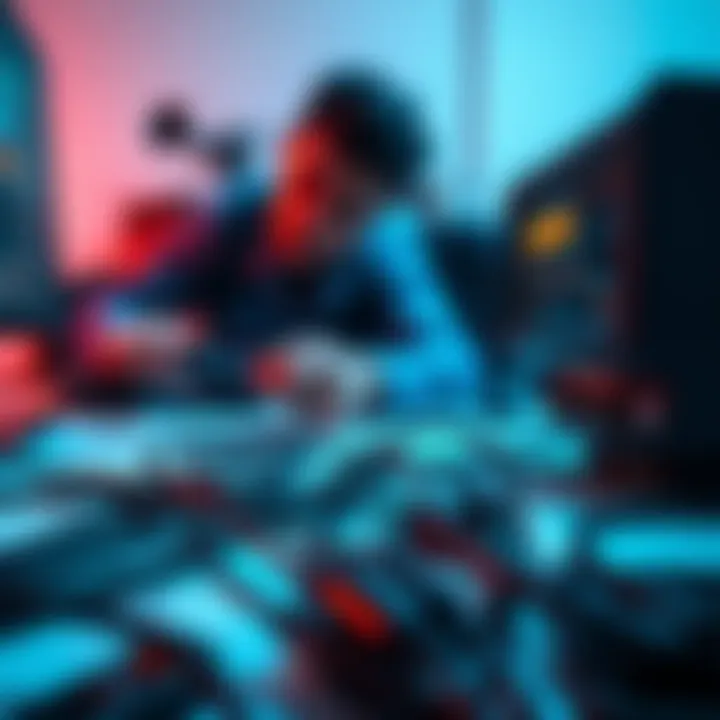 A person troubleshooting a cable connection with various cables laid out on a desk, focused on ensuring proper connections.