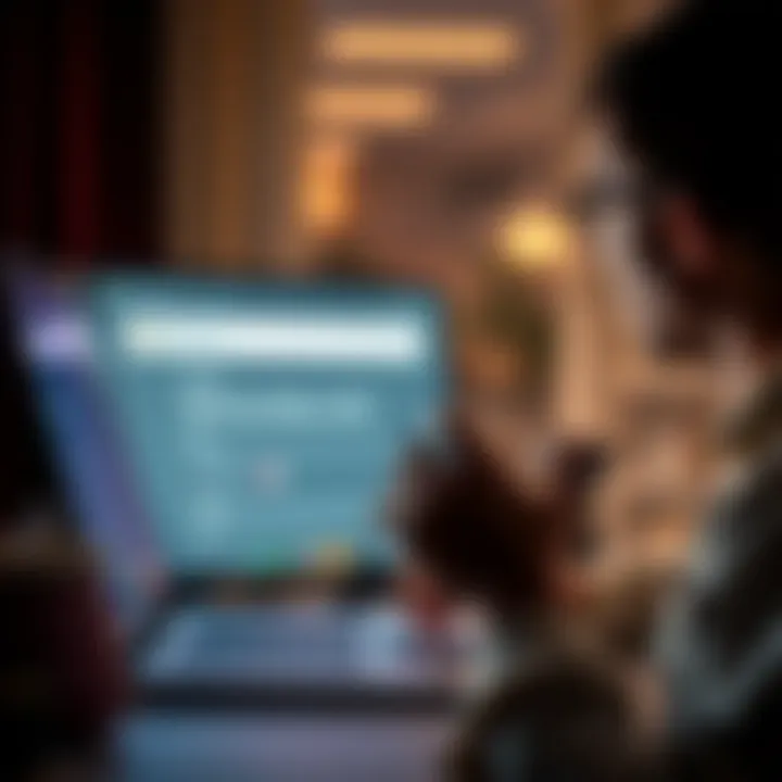 A person using a laptop looking frustrated at a missing display option on their screen while troubleshooting