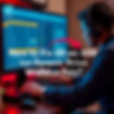 A person using a computer to change SSD settings, focusing on drive management tools.