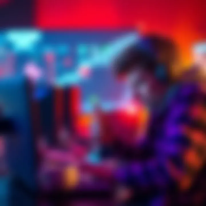 Fixing Gaming Server Connection A person troubleshooting a gaming server connection with laptop and headset, showing frustration and focus.