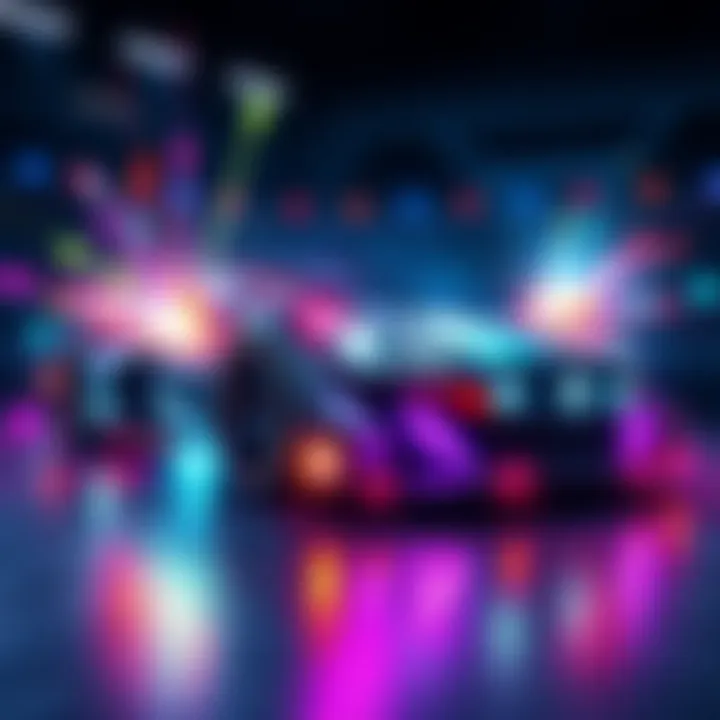 An illustration showing a Rocket League car in Bakkesmod with vibrant boost sparkles added to enhance design elements, reflecting improvement efforts.