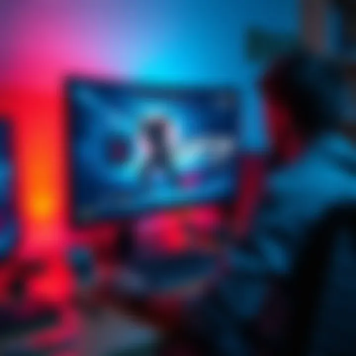 A person troubleshooting graphical issues on a PC while playing Quantum Break, with the game displayed on the monitor and tools on the desk.