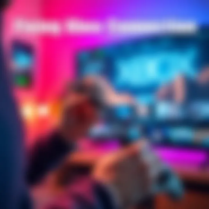 Fixing Xbox HDMI Connection A person troubleshooting an Xbox HDMI connection issue with cables and a TV in the background