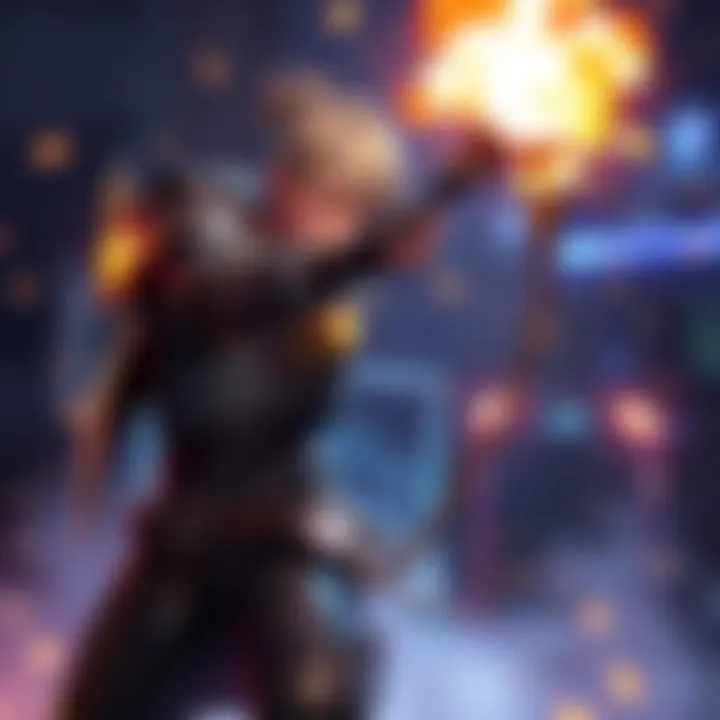 A torchbearer character using a flashbang skill in a game setting, surrounded by effects indicating the skill's explosive nature.