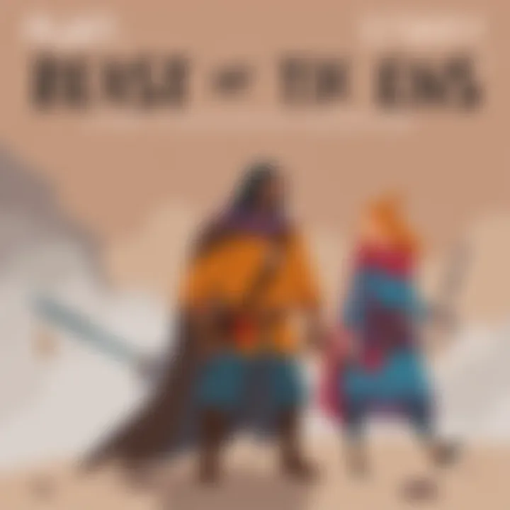 Flat Characters in Disappointing Adventure Illustration showing flat and lifeless characters from a fantasy adventure game, with a dull background that reflects a lack of depth in the story.